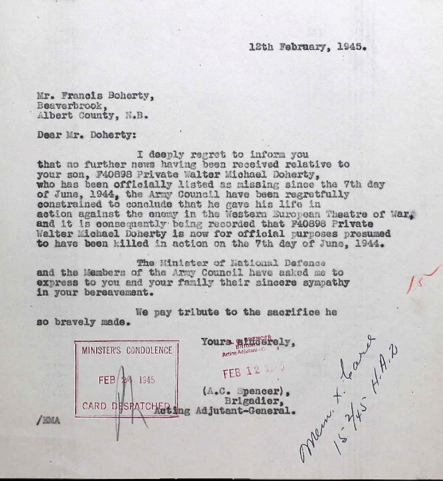 Notification of death