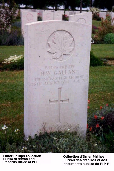 Grave marker for H.W. Gallant