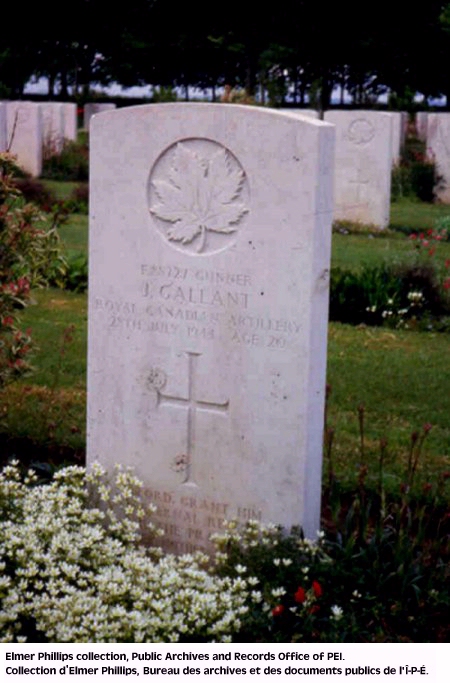 Grave marker for J. Gallant