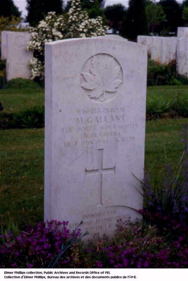 Grave marker for M. Gallant