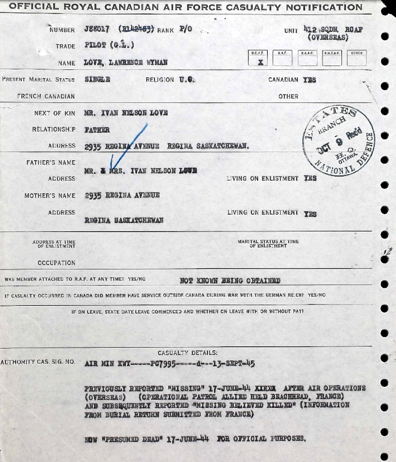 Notification of death