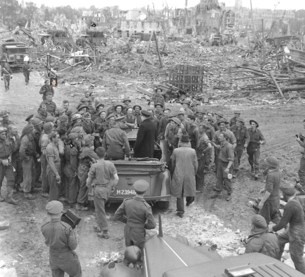 Winston Churchill visiting Canadian Troops