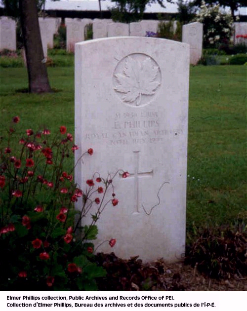 Grave marker for Elmer Phillips