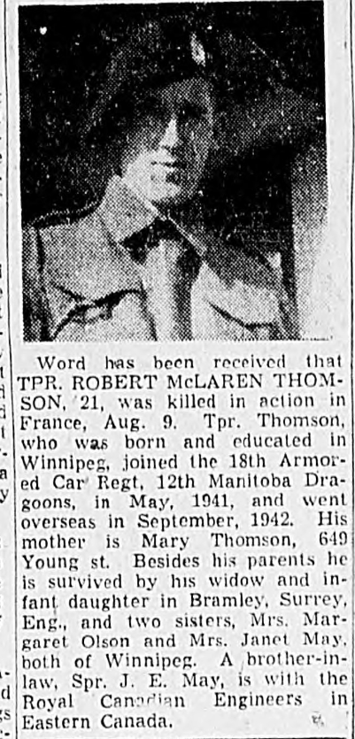 Photo of ROBERT MCLAREN THOMSON