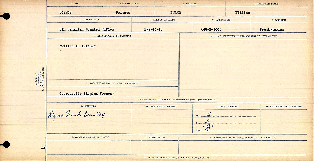 Circumstances of death registers
