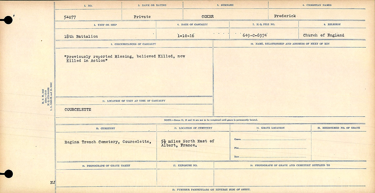 Circumstances of Death Registers