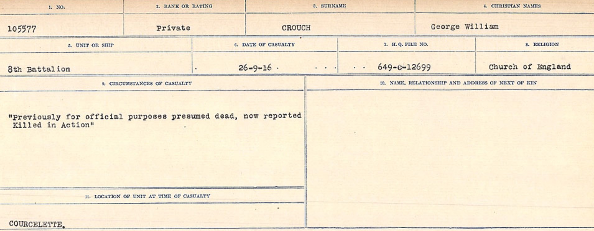 Circumstances of death registers