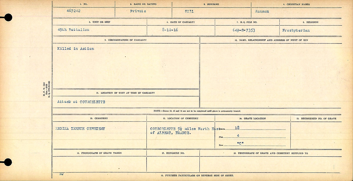 Circumstances of death registers