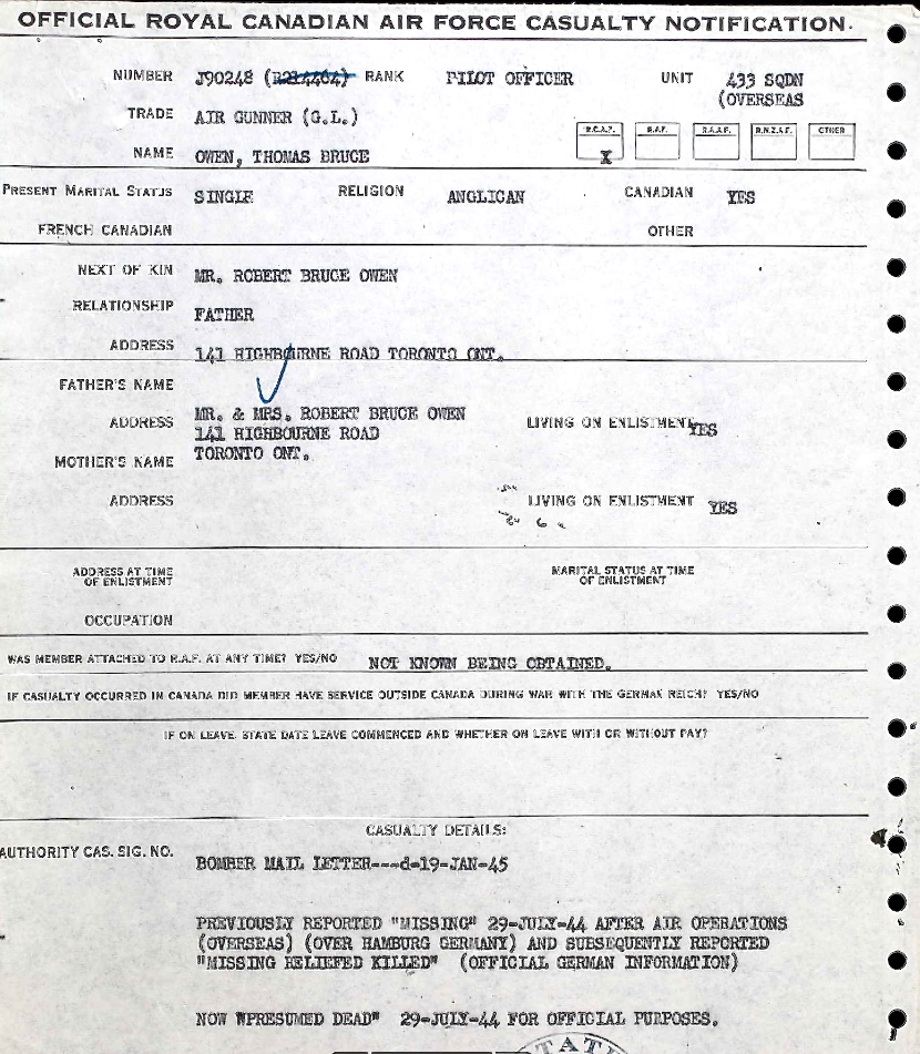 Notification of death