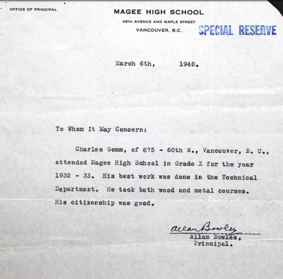 Letter of recommendation