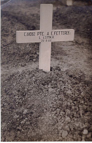 Grave marker for Albert Fetterly