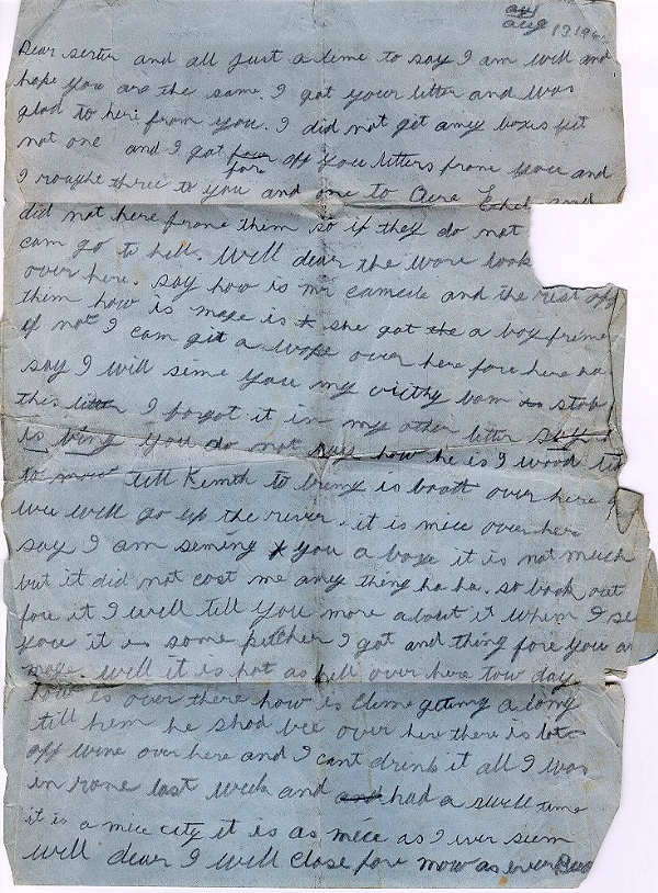 Letter from Albert - August 13
