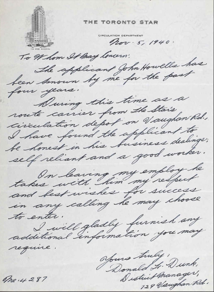 Letter of recommendation