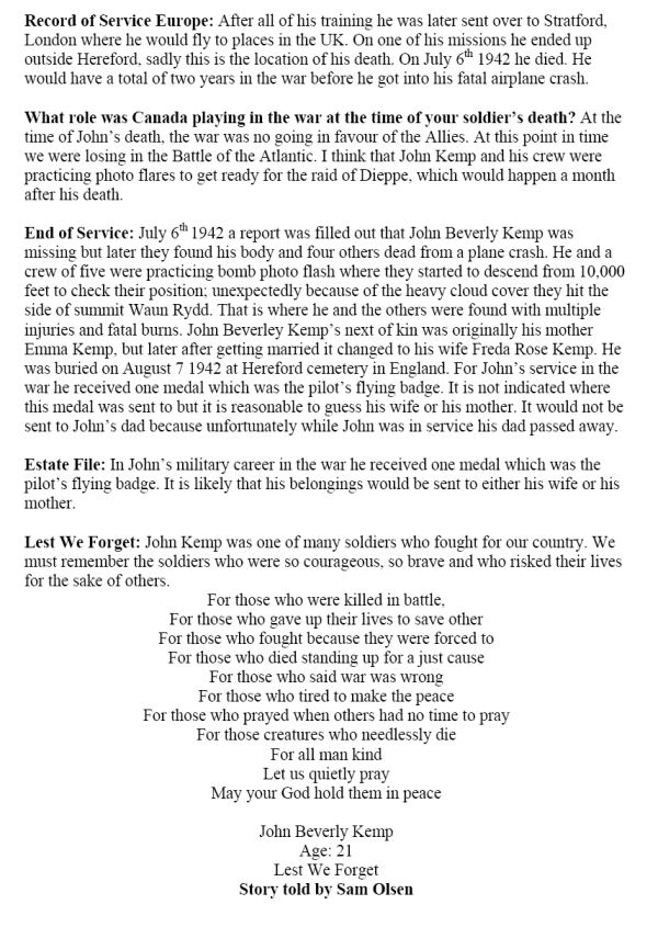 Oakville Remembers Biography (Page 2)