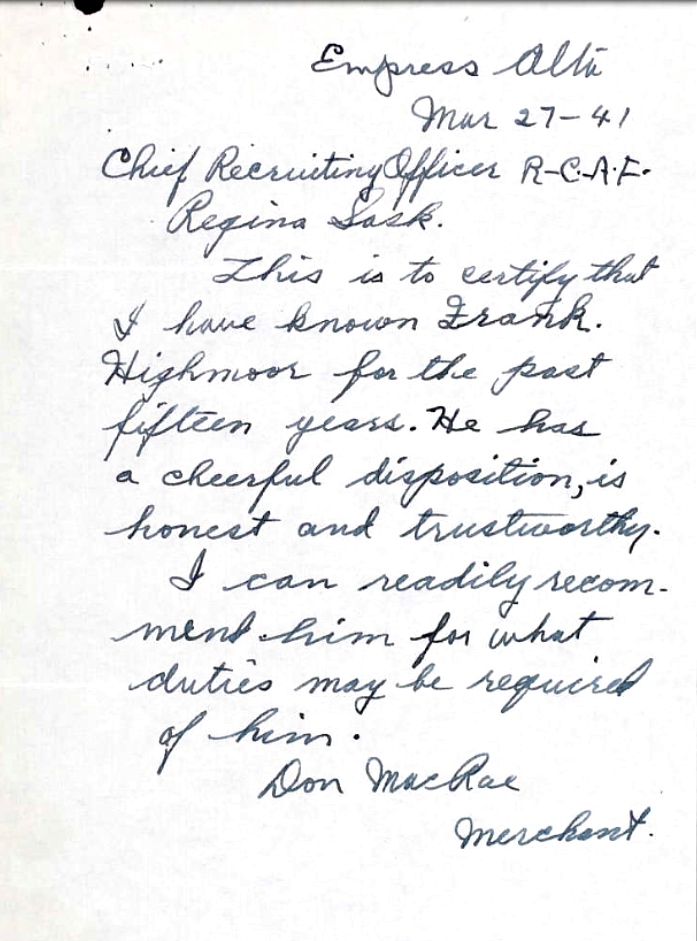 Letter of recommendation