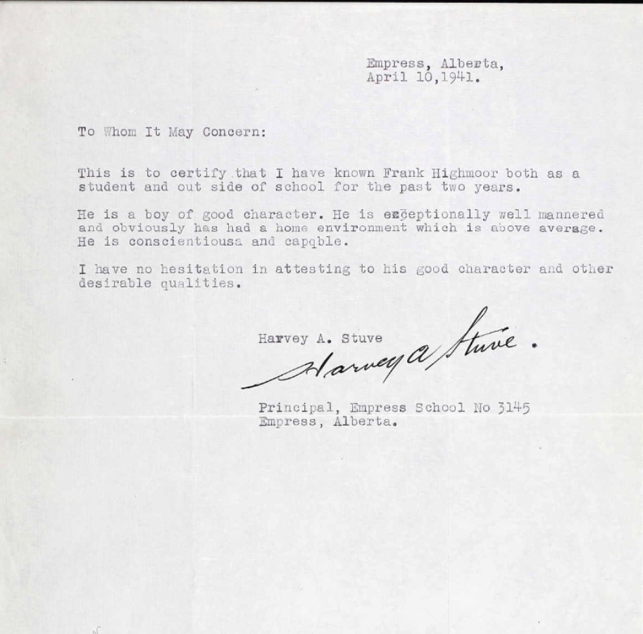 Letter of recommendation