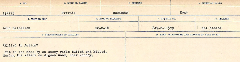 Circumstances of Death Registers