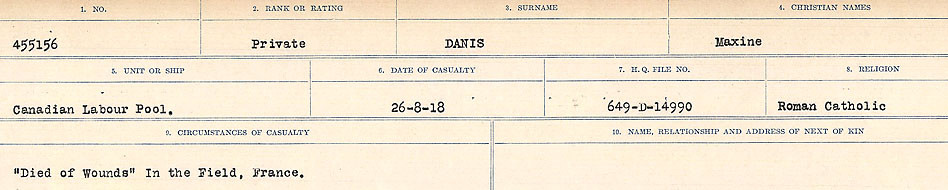 Circumstances of death registers