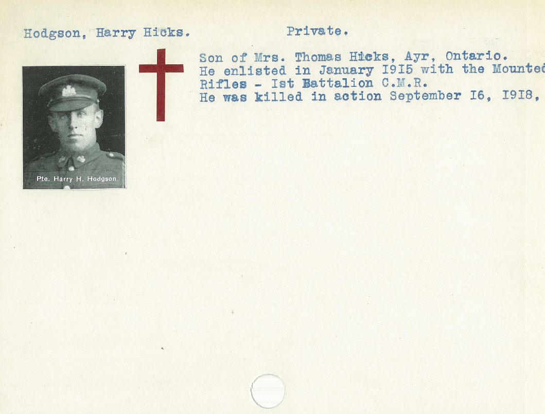 Photo of HARRY HICKS HODGSON