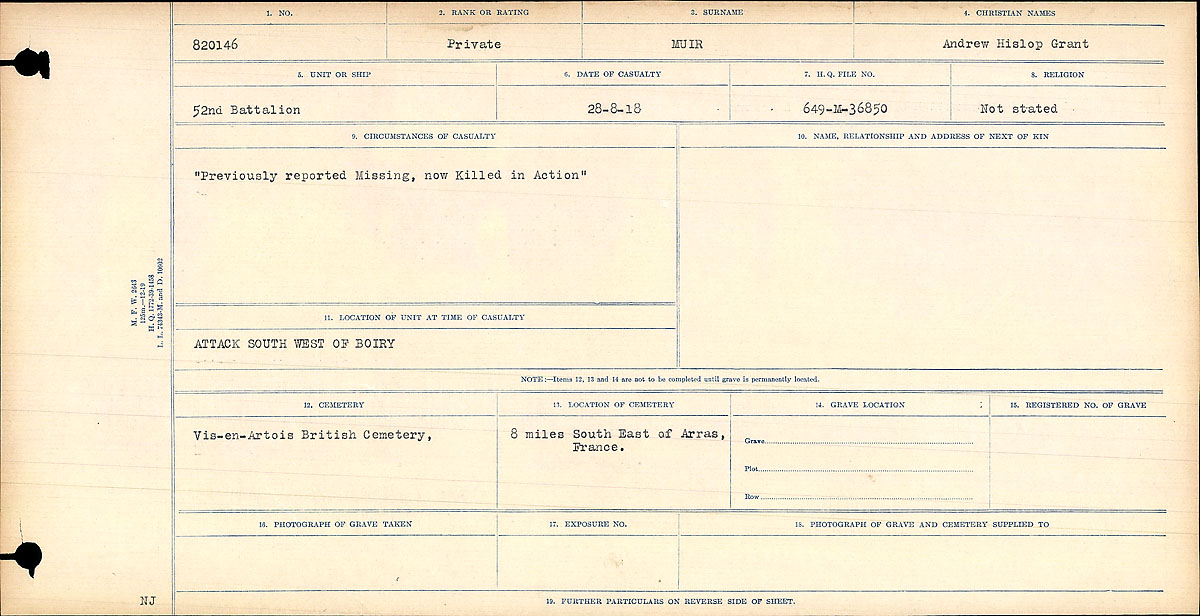 Circumstances of death registers