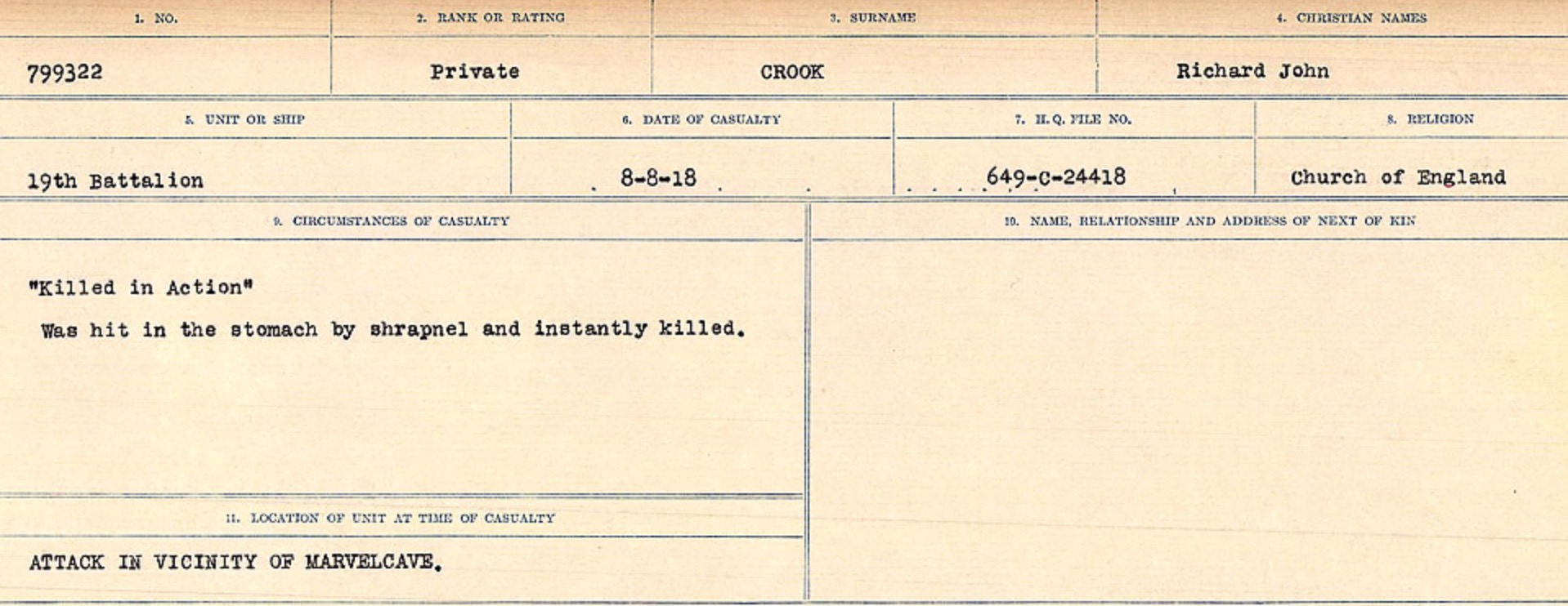 Circumstances of death registers
