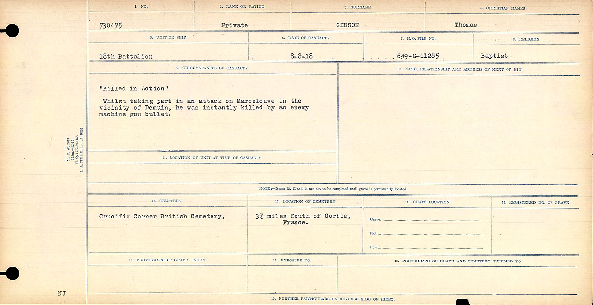 Circumstances of death registers