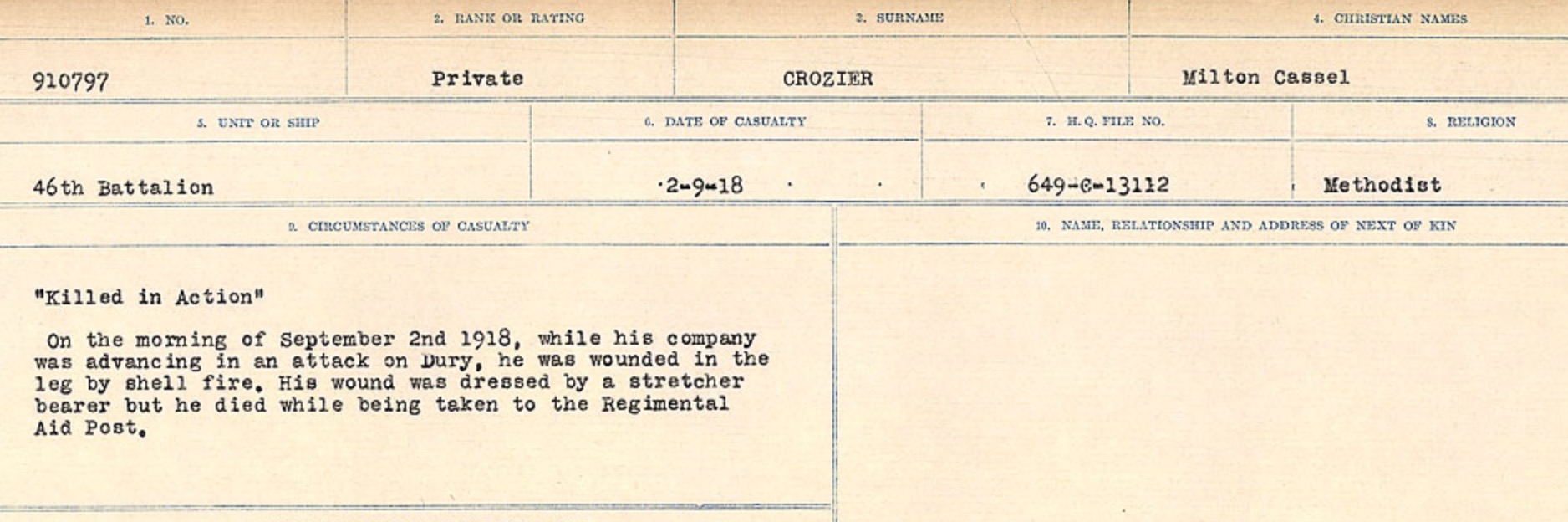 Circumstances of death registers
