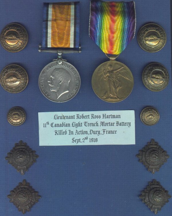 Medals awarded to Robert Ross Hartman