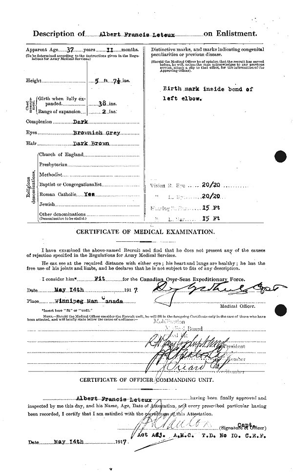 Attestation Papers (Back)