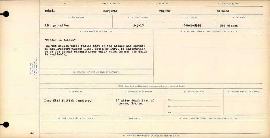 Circumstances of Death Registers