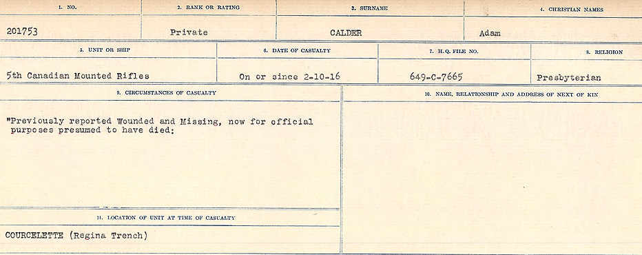 Circumstances of Death Registers