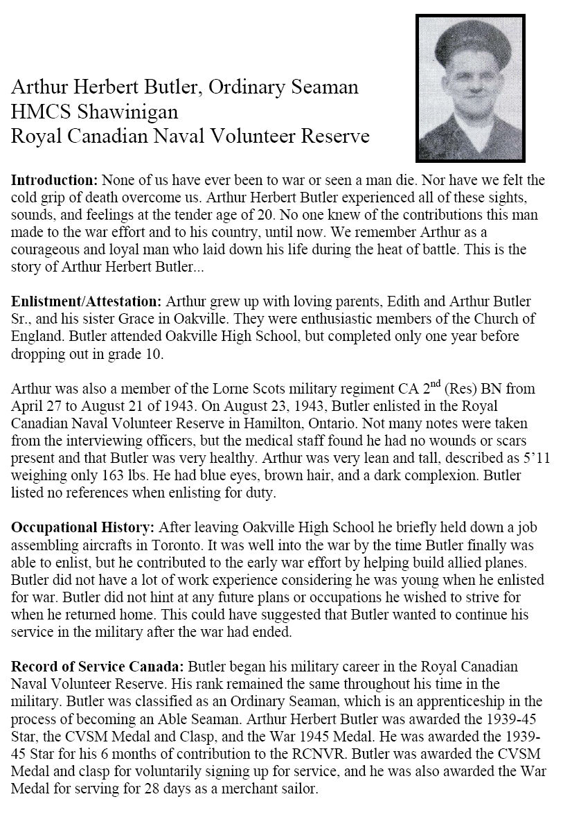 Oakville Remembers Biography