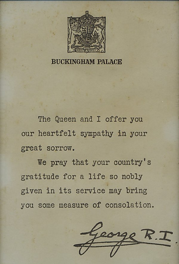 Letter from Buckingham Palace