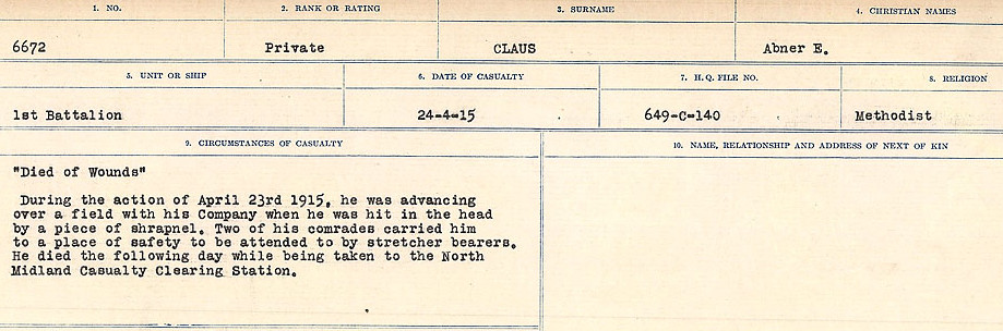 Circumstances of Death Registers