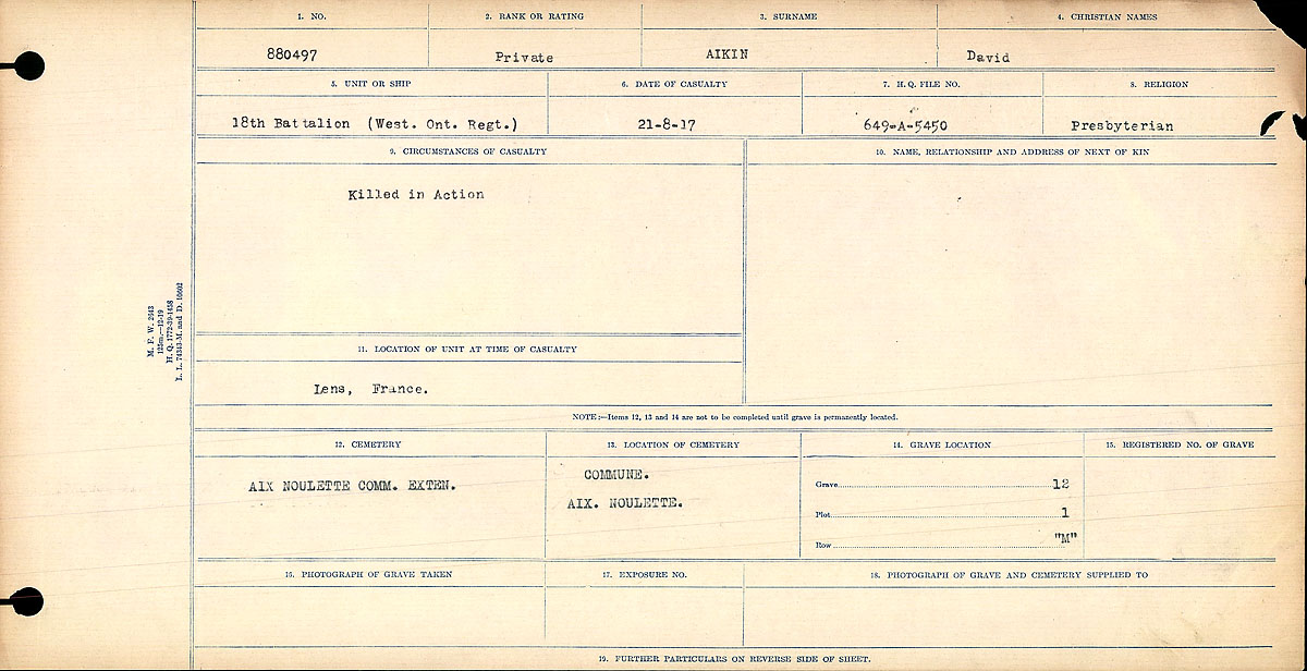 Circumstances of death registers