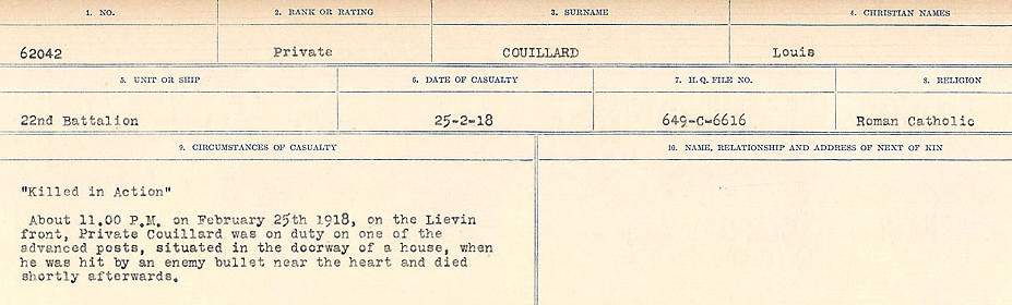 Circumstances of Death Registers