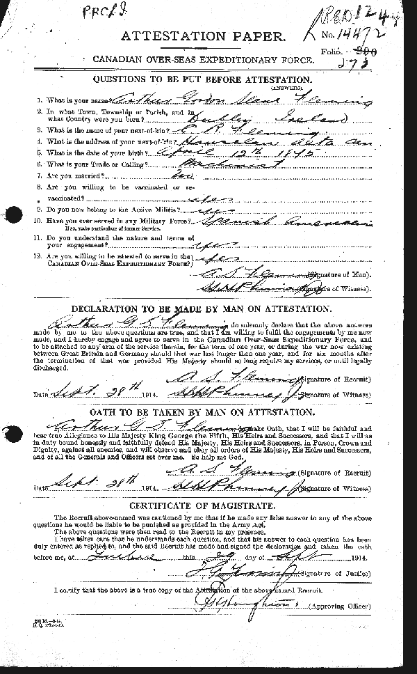 Attestation Paper (page 1)