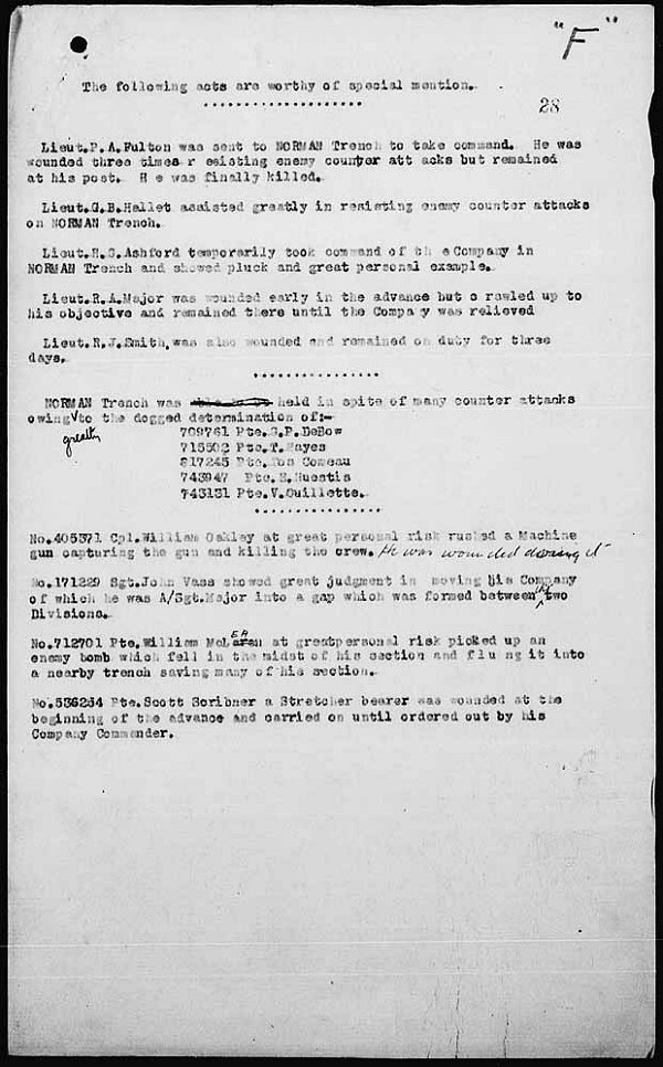 Battalion Was Diary Notation