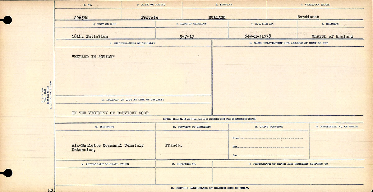 Circumstances of death registers