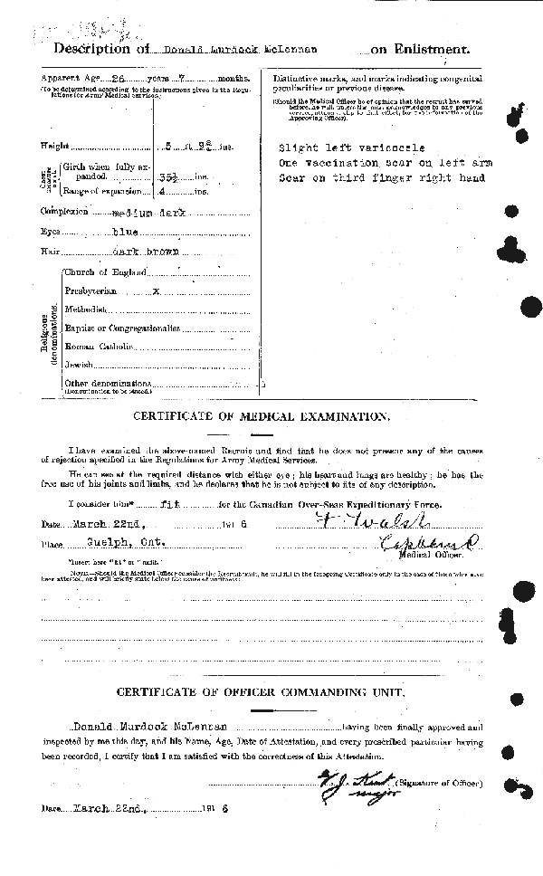 Attestation Papers (Reverse)