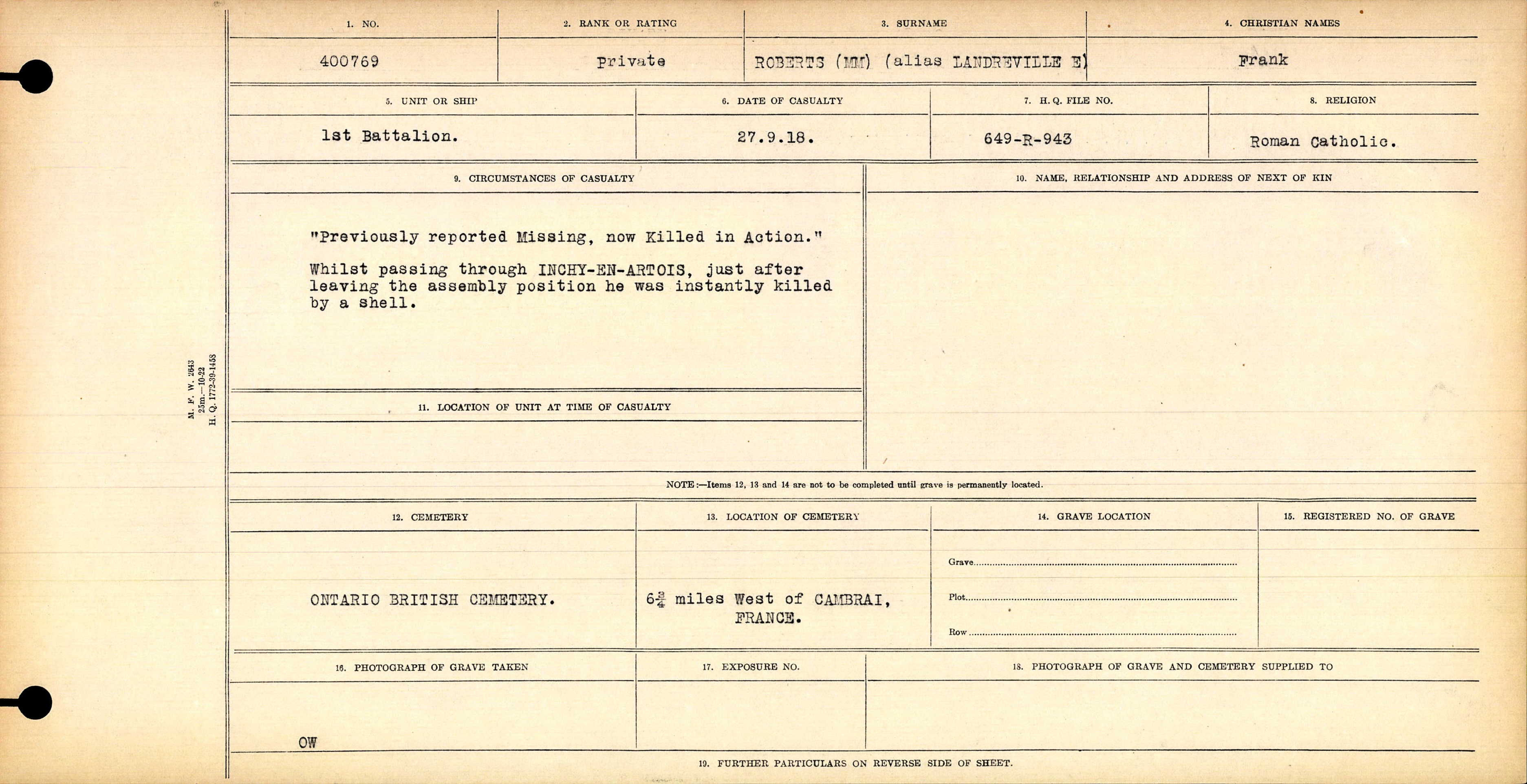 Circumstances of Death Registers