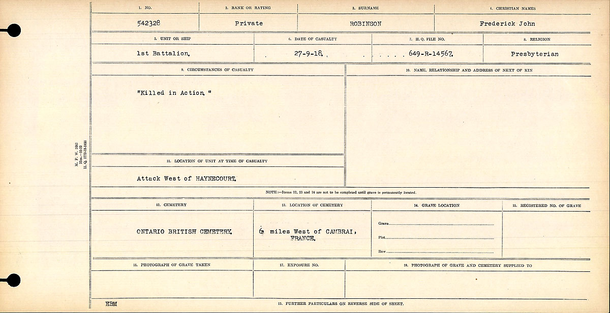 Circumstances of death registers