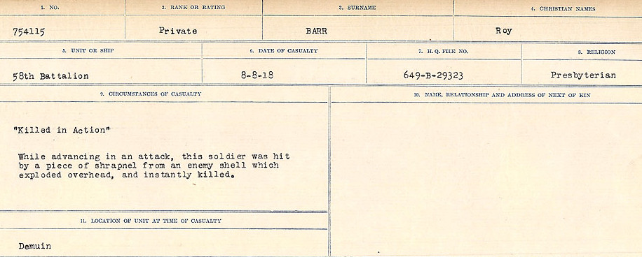 Circumstances of Death