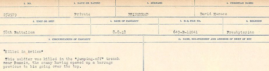 Circumstances of Death Registers