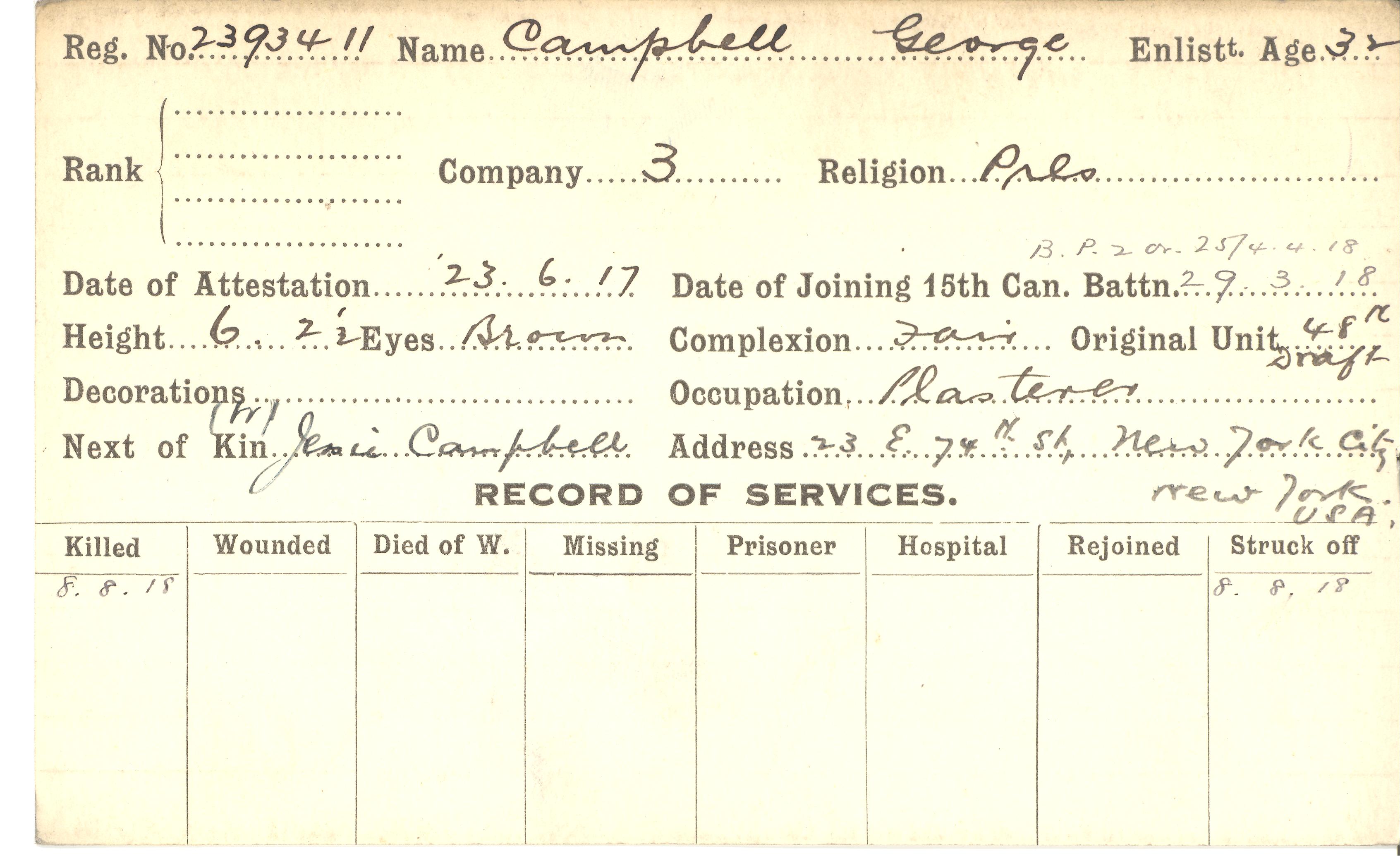 Record of Service