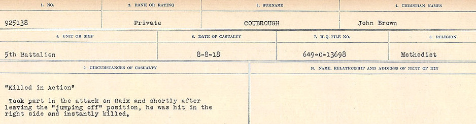Circumstances of Death Registers