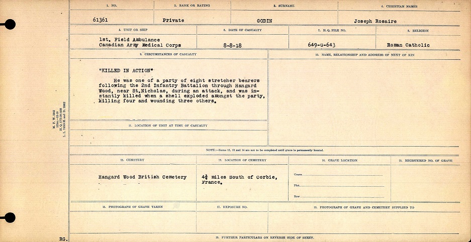 Circumstances of death registers