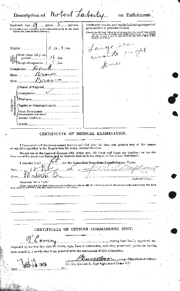 Attestation Papers (Reverse)