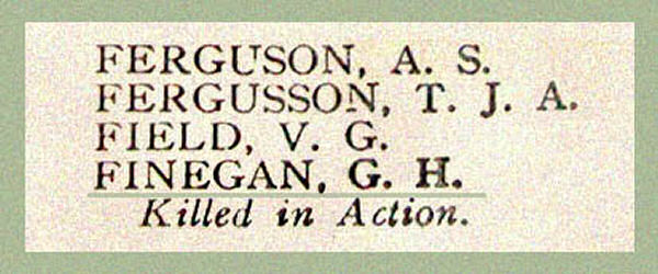 Name on the Roll of Honour