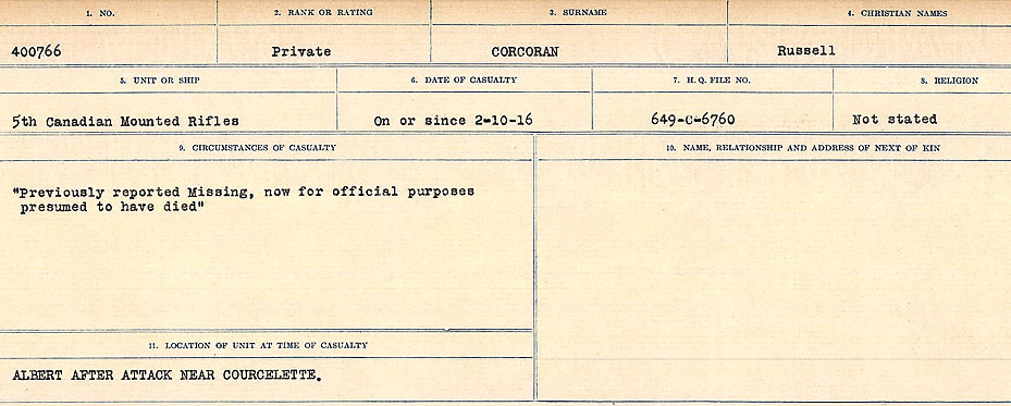 Circumstances of Death Registers